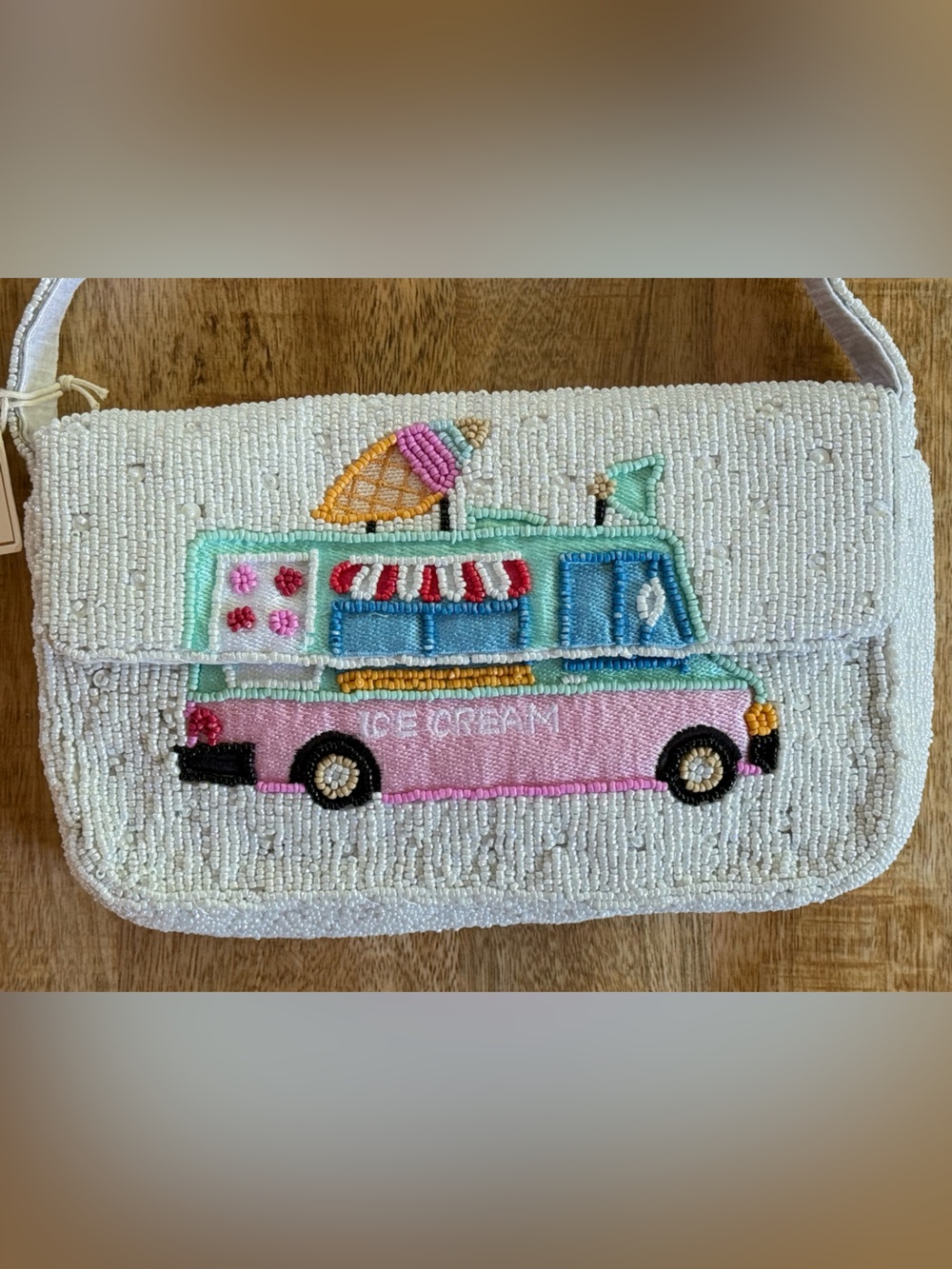 Sol and Mer Beaded Ice Cream Truck Shoulder Bag NWT